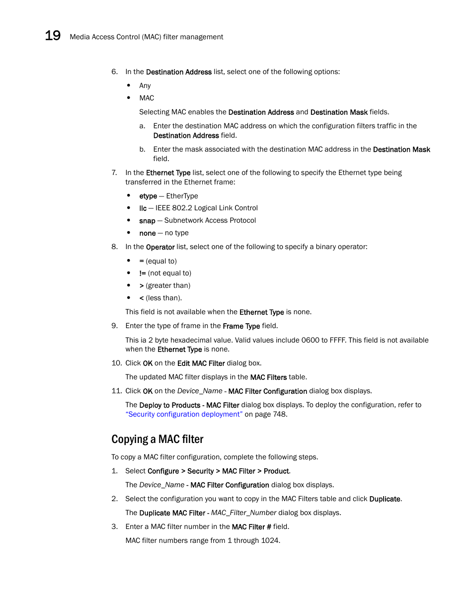 Copying a mac filter | Brocade Network Advisor IP User Manual v12.3.0 User Manual | Page 796 / 1928