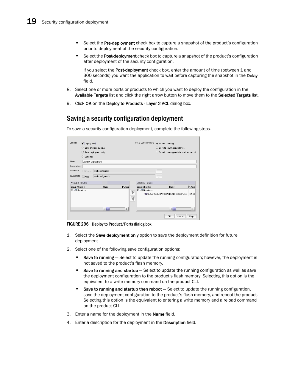 Saving a security configuration deployment, Saving, A security configuration deployment | Brocade Network Advisor IP User Manual v12.3.0 User Manual | Page 802 / 1928