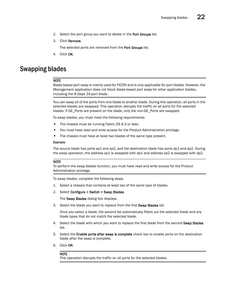 Swapping blades | Brocade Network Advisor IP User Manual v12.3.0 User Manual | Page 889 / 1928