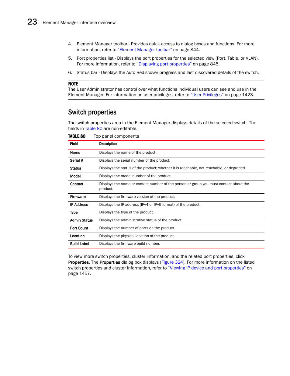 Switch properties, Switch, Properties | Brocade Network Advisor IP User Manual v12.3.0 User Manual | Page 894 / 1928