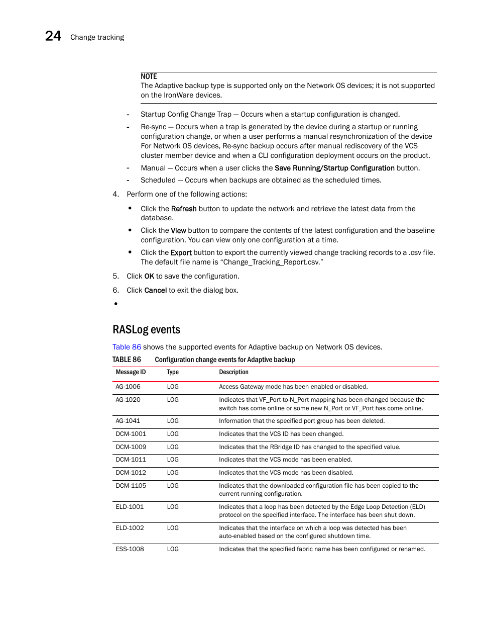 Raslog events | Brocade Network Advisor IP User Manual v12.3.0 User Manual | Page 928 / 1928