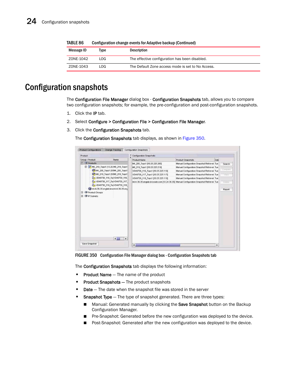 Configuration snapshots | Brocade Network Advisor IP User Manual v12.3.0 User Manual | Page 934 / 1928