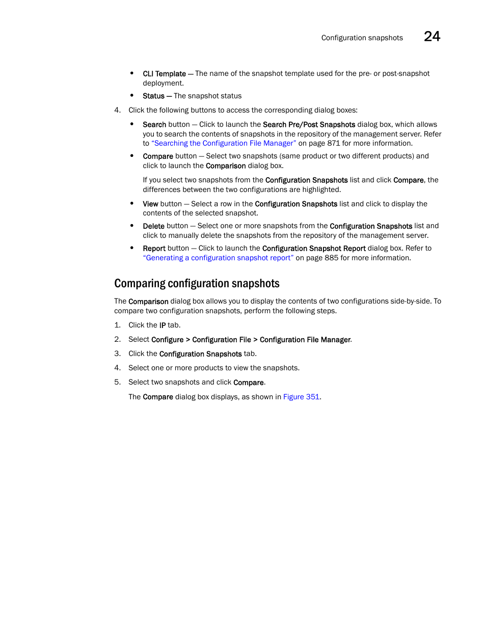 Comparing configuration snapshots | Brocade Network Advisor IP User Manual v12.3.0 User Manual | Page 935 / 1928