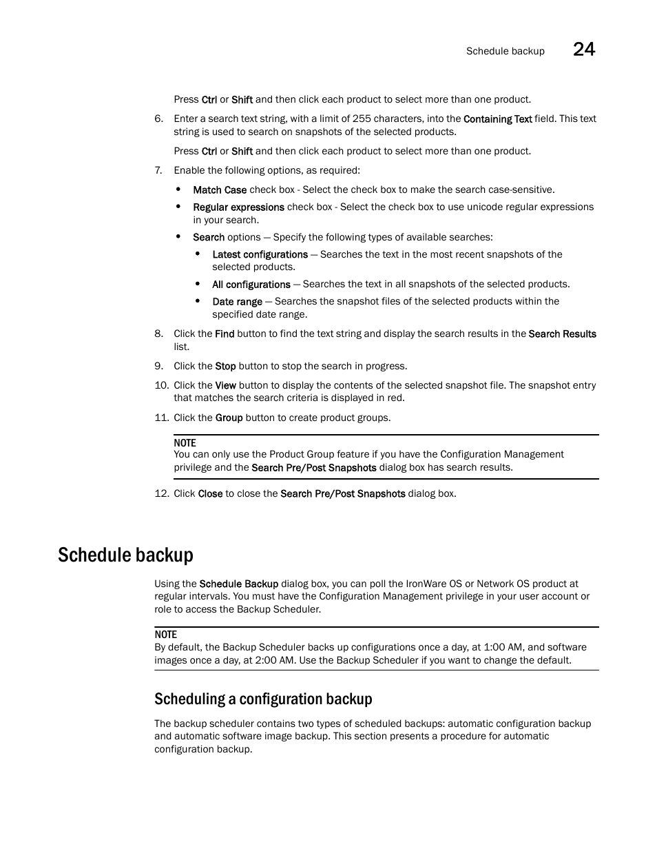 Schedule backup, Scheduling a configuration backup | Brocade Network Advisor IP User Manual v12.3.0 User Manual | Page 941 / 1928