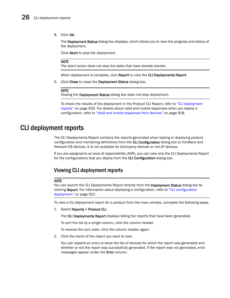 Cli deployment reports, Cli deployment, Reports | Viewing cli deployment reports | Brocade Network Advisor IP User Manual v12.3.0 User Manual | Page 982 / 1928