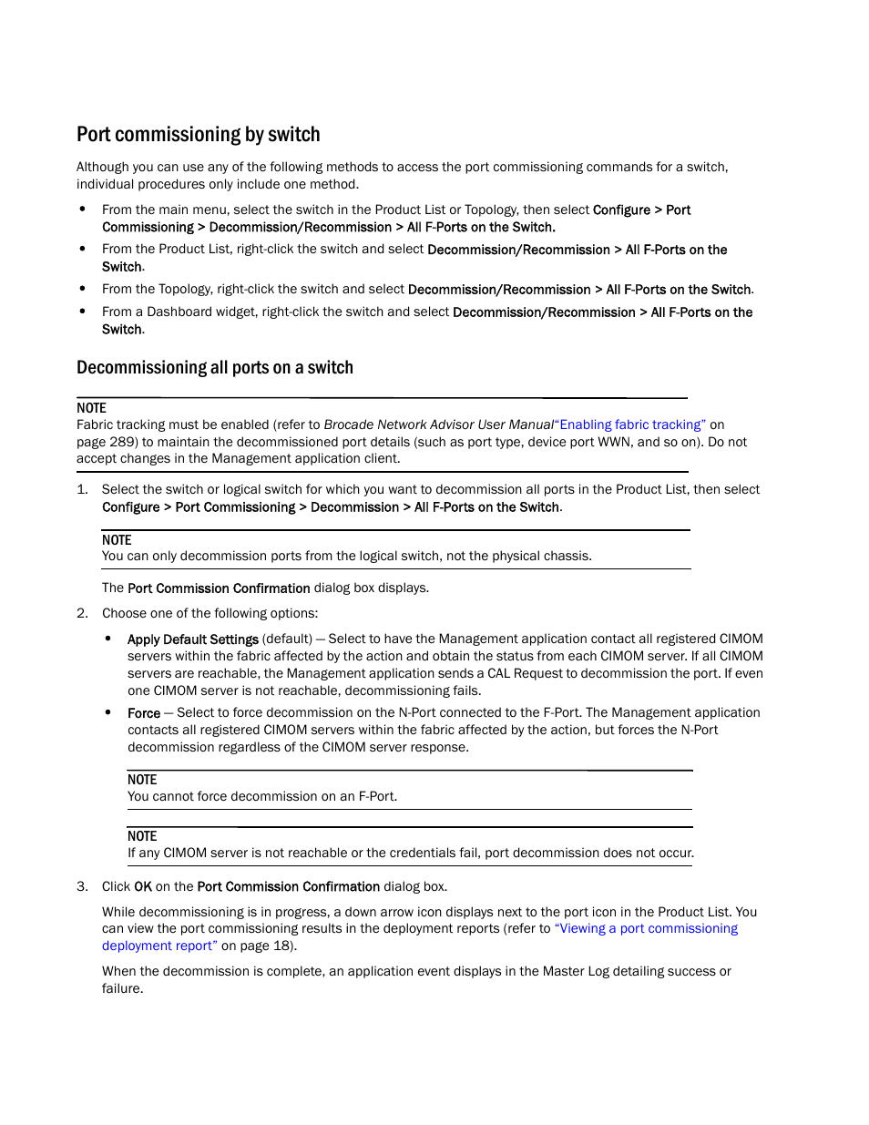 Port commissioning by switch, Decommissioning all ports on a switch, A switch | Brocade Network Advisor Port Commissioning Quick Start Guide (Supporting Network Advisor 12.3.0) User Manual | Page 14 / 21