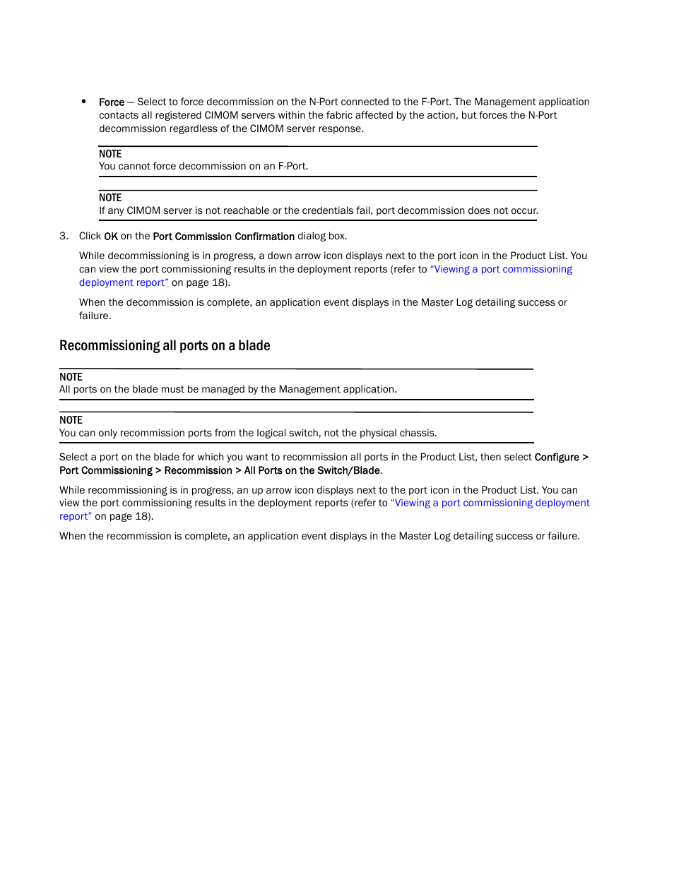 Recommissioning all ports on a blade | Brocade Network Advisor Port Commissioning Quick Start Guide (Supporting Network Advisor 12.3.0) User Manual | Page 16 / 21