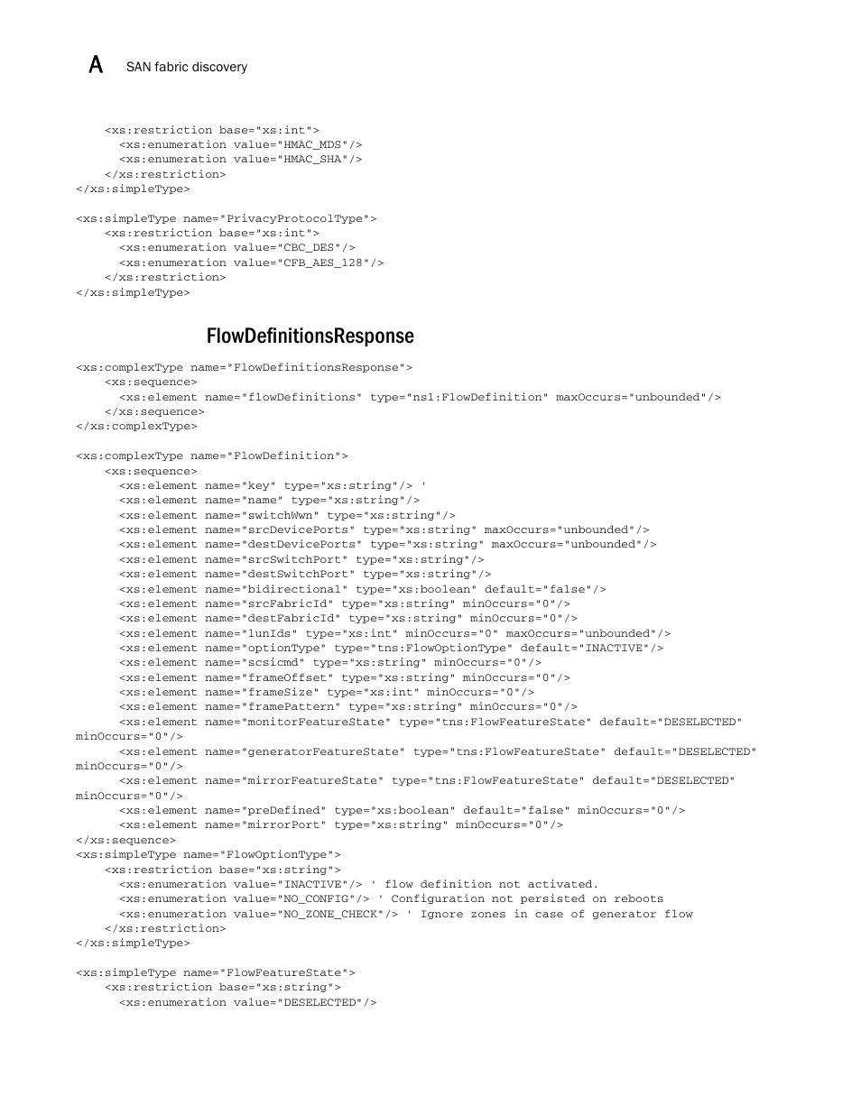 Flowdefinitionsresponse | Brocade Network Advisor REST API Guide (Supporting Network Advisor 12.3.0) User Manual | Page 172 / 190