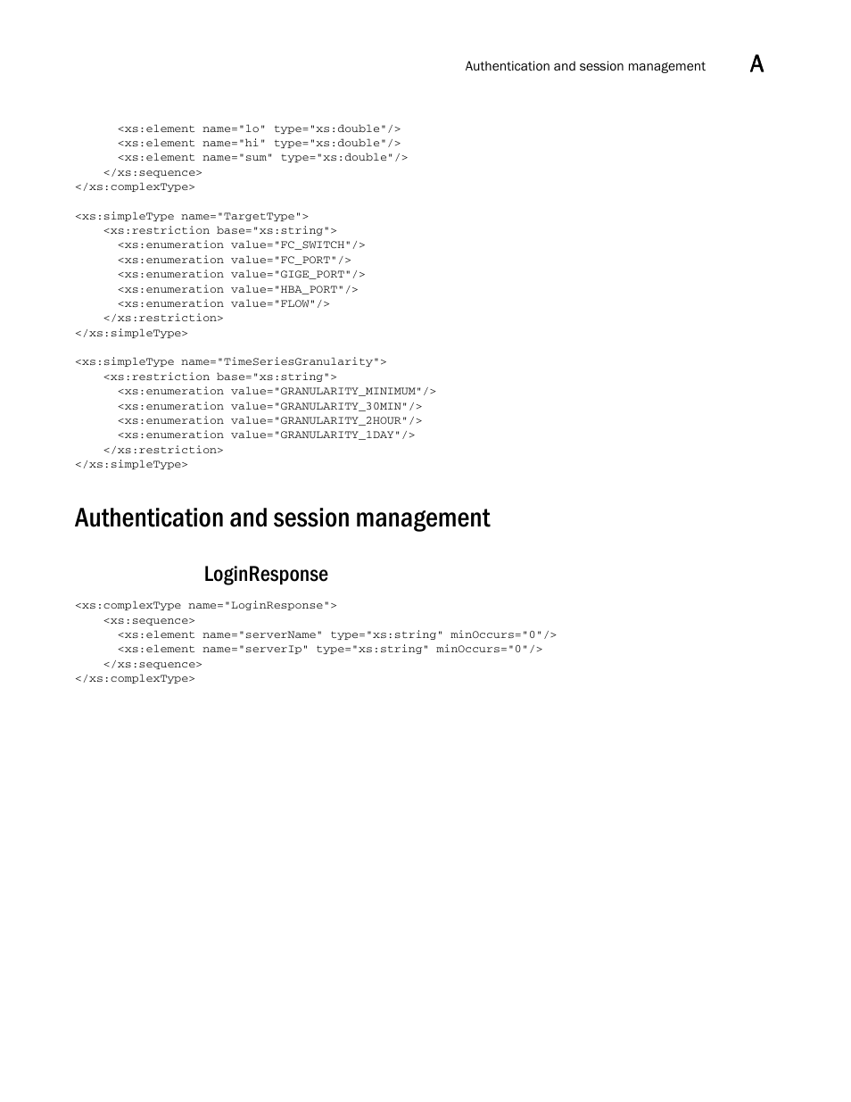 Authentication and session management, Loginresponse | Brocade Network Advisor REST API Guide (Supporting Network Advisor 12.3.0) User Manual | Page 189 / 190