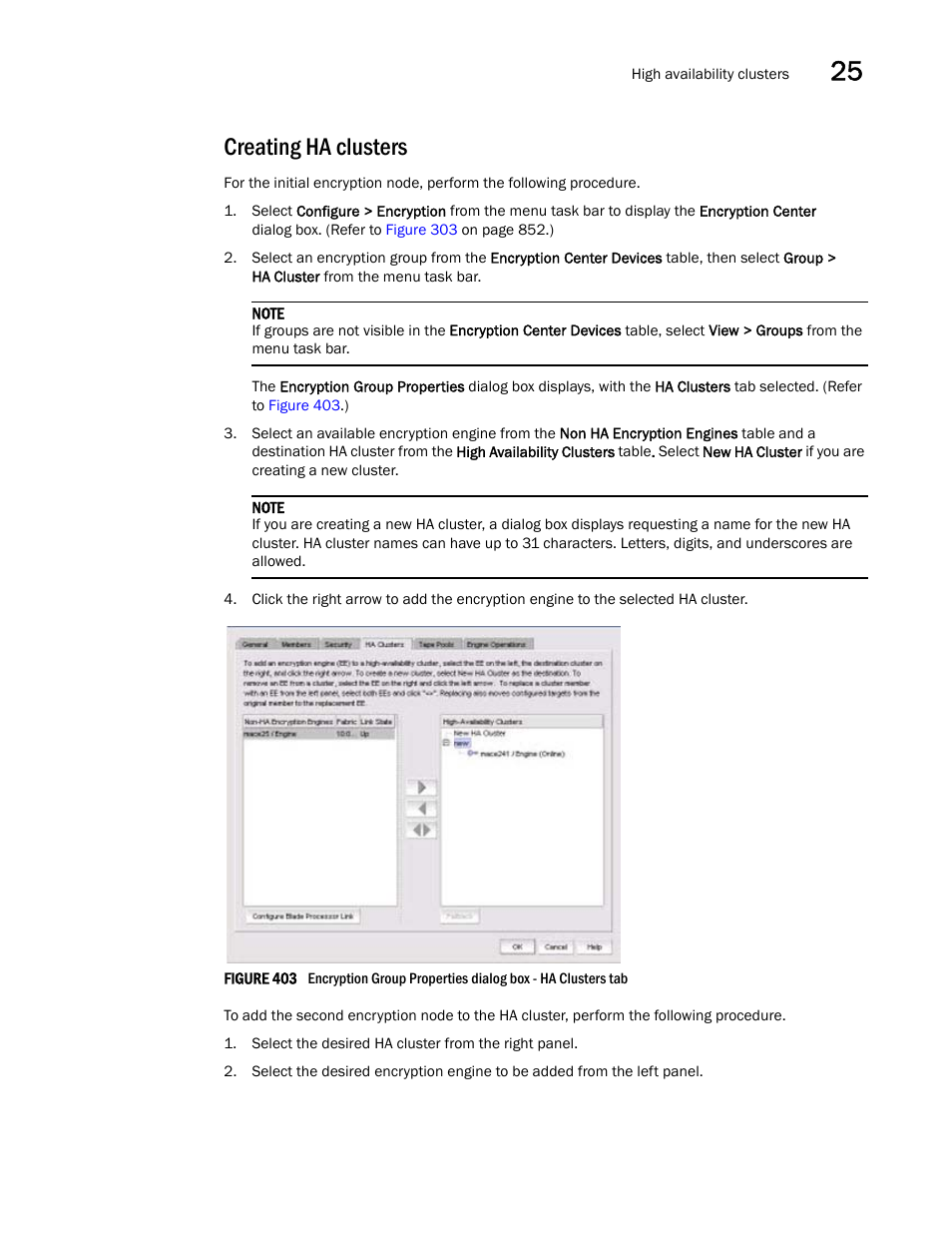 Creating ha clusters | Brocade Network Advisor SAN + IP User Manual v12.1.0 User Manual | Page 1021 / 2389