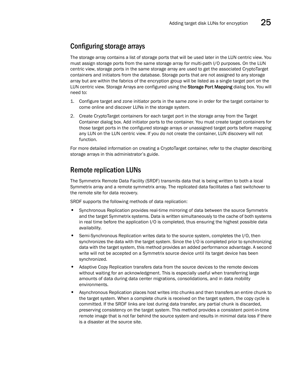 Configuring storage arrays, Remote replication luns | Brocade Network Advisor SAN + IP User Manual v12.1.0 User Manual | Page 1039 / 2389