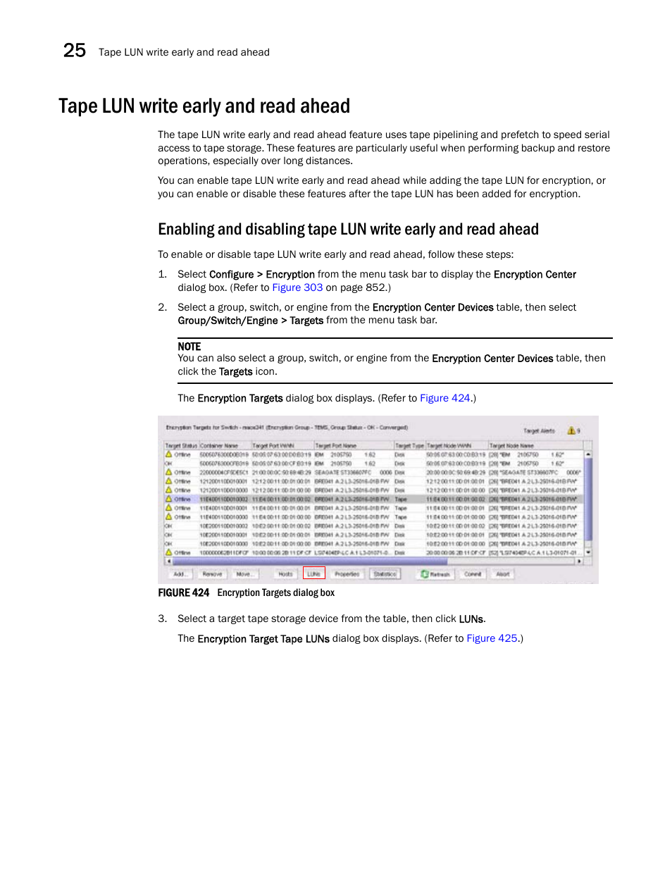 Tape lun write early and read ahead | Brocade Network Advisor SAN + IP User Manual v12.1.0 User Manual | Page 1046 / 2389