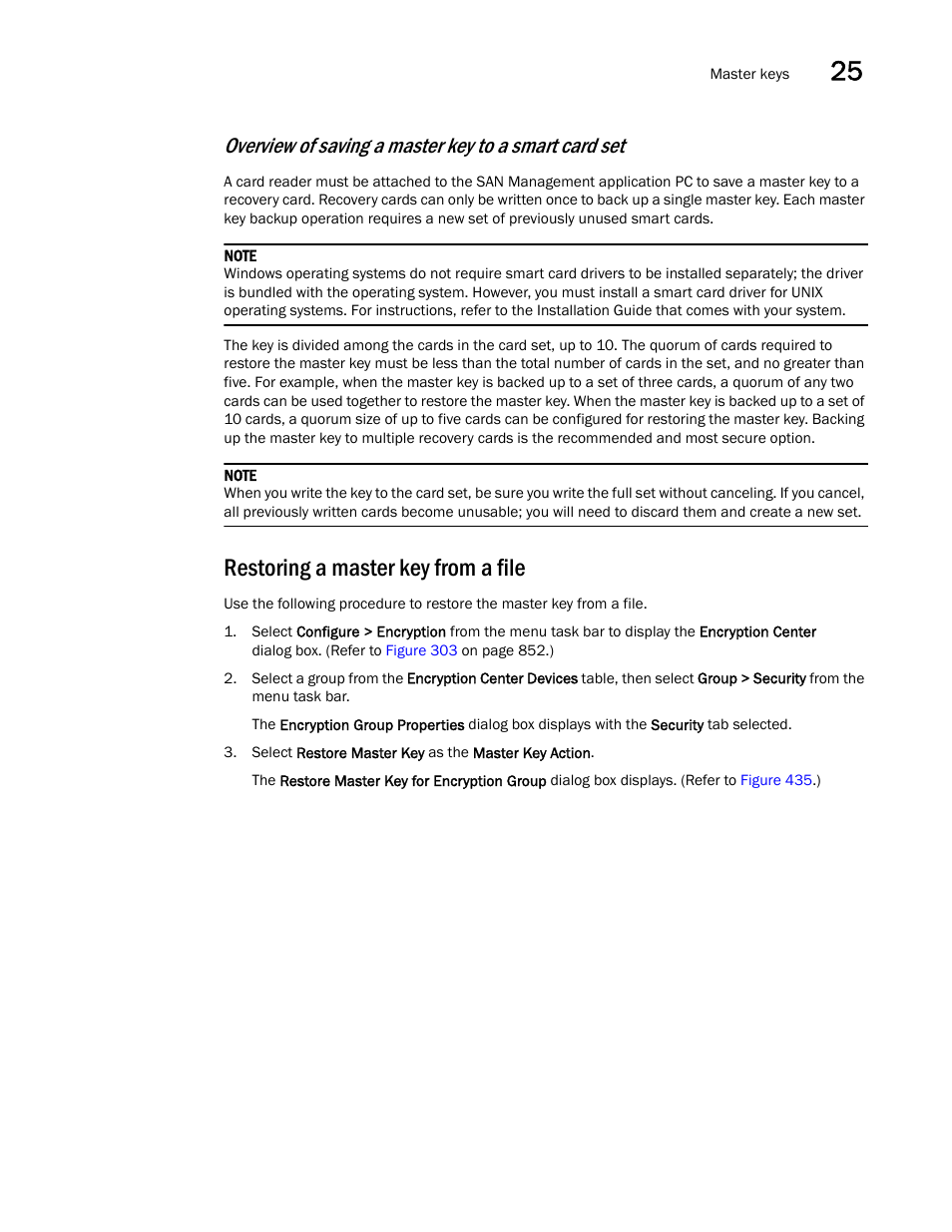 Restoring a master key from a file | Brocade Network Advisor SAN + IP User Manual v12.1.0 User Manual | Page 1059 / 2389