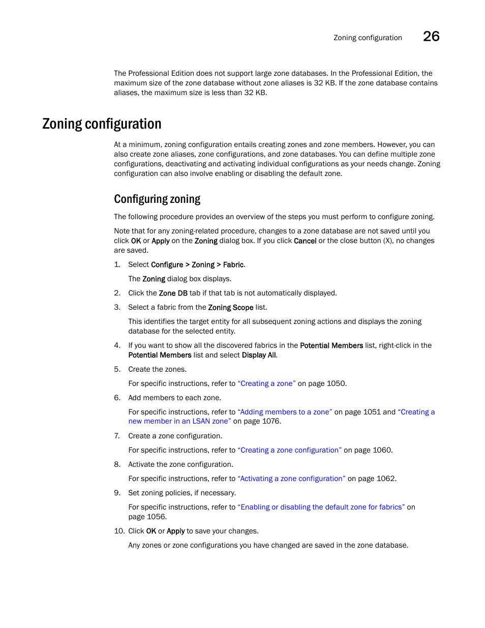 Zoning configuration, Configuring zoning, Configuring zoning 9 | Zoning configuration 9 | Brocade Network Advisor SAN + IP User Manual v12.1.0 User Manual | Page 1102 / 2389