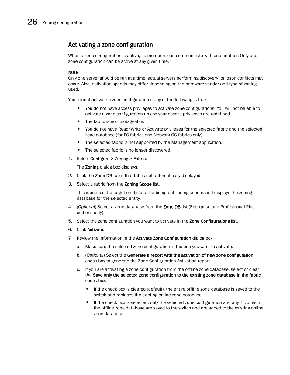 Activating a zone configuration | Brocade Network Advisor SAN + IP User Manual v12.1.0 User Manual | Page 1115 / 2389