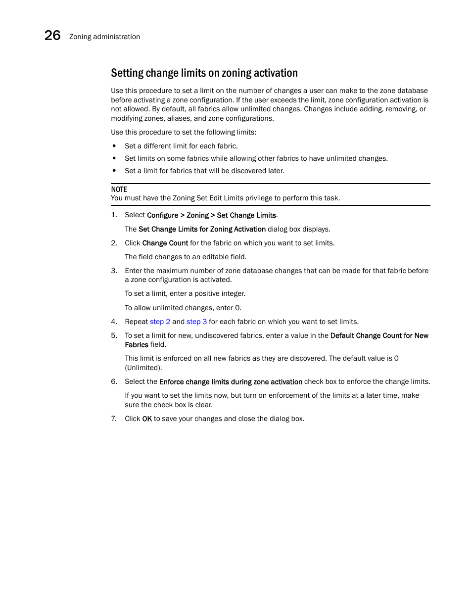 Setting change limits on zoning activation | Brocade Network Advisor SAN + IP User Manual v12.1.0 User Manual | Page 1141 / 2389