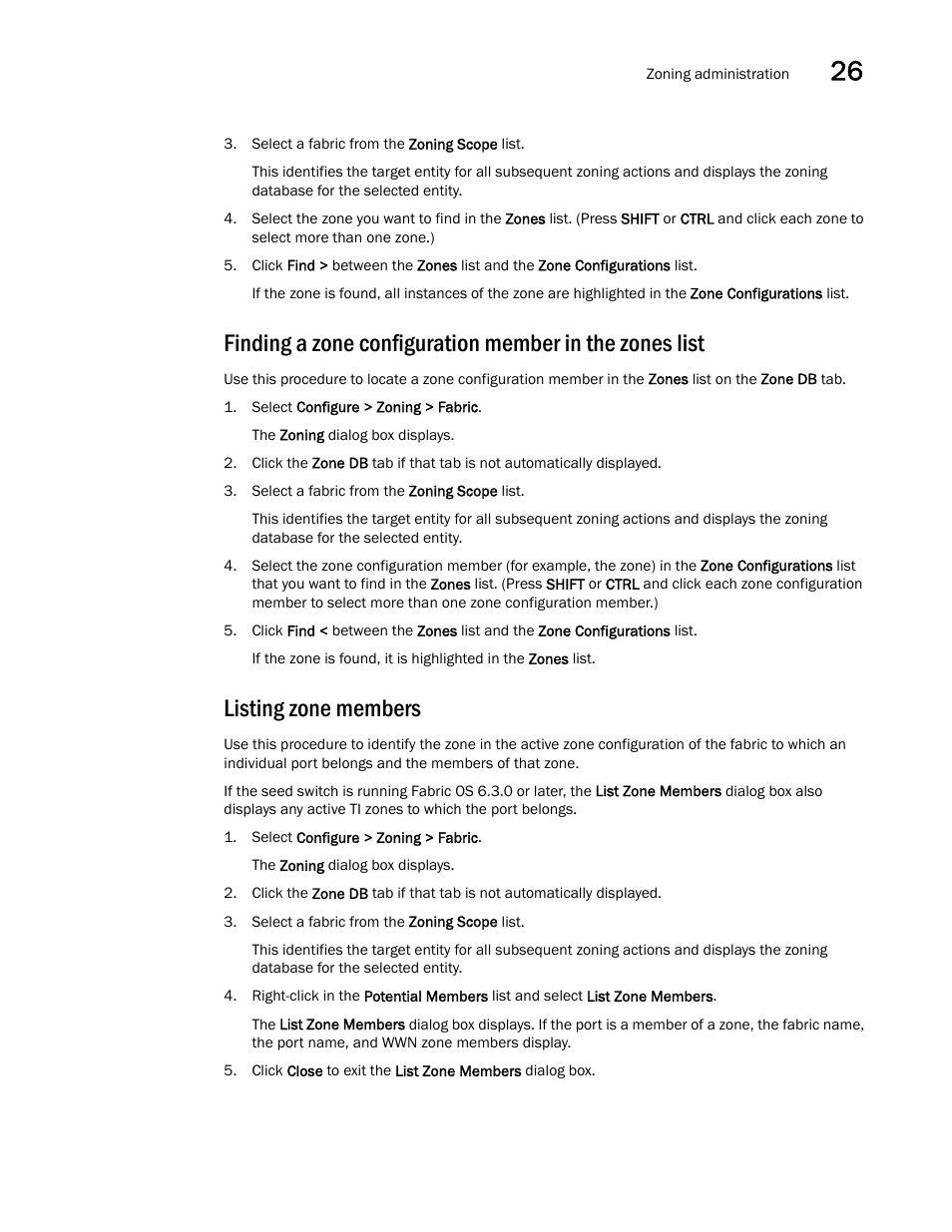 Listing zone members | Brocade Network Advisor SAN + IP User Manual v12.1.0 User Manual | Page 1144 / 2389