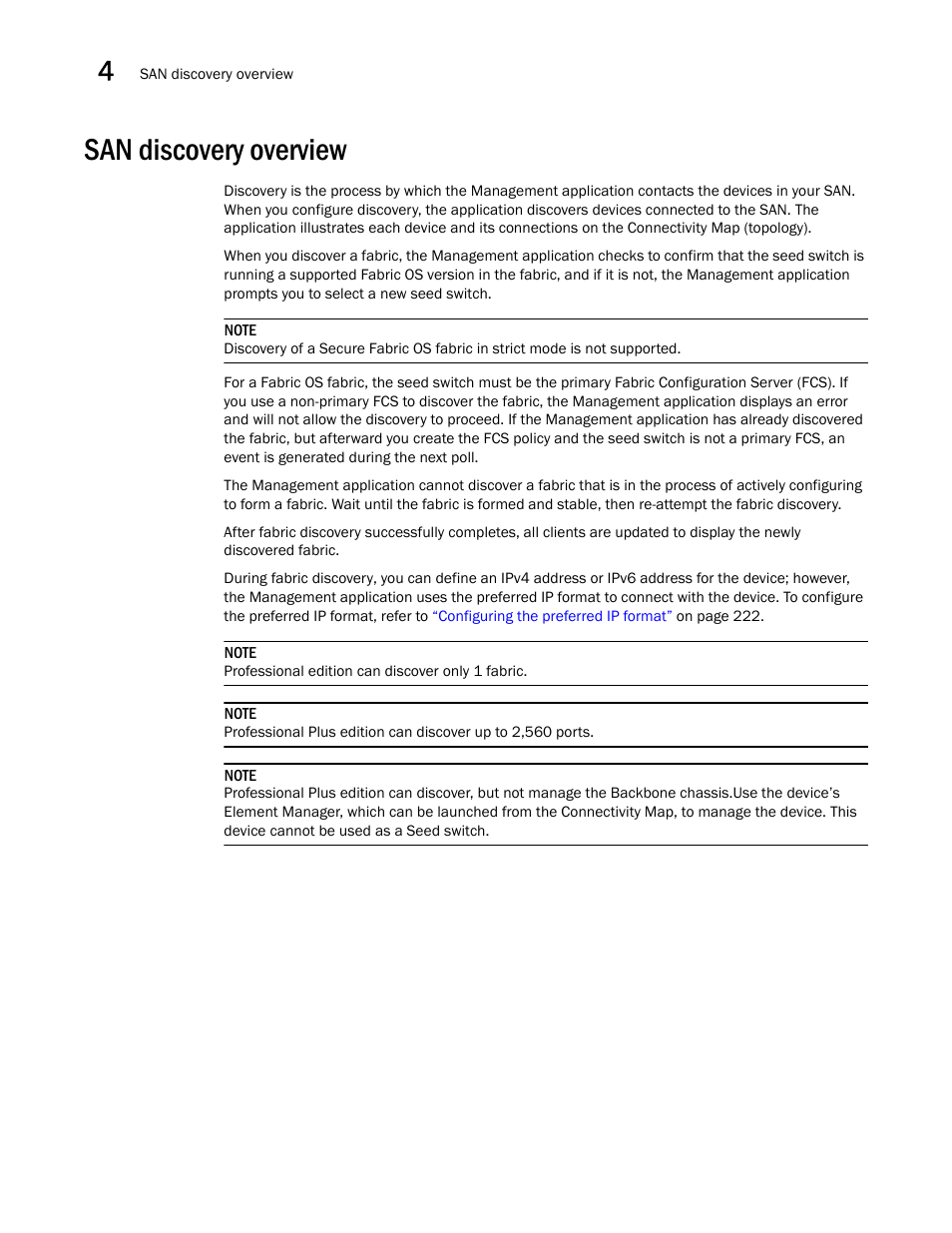 San discovery overview | Brocade Network Advisor SAN + IP User Manual v12.1.0 User Manual | Page 115 / 2389