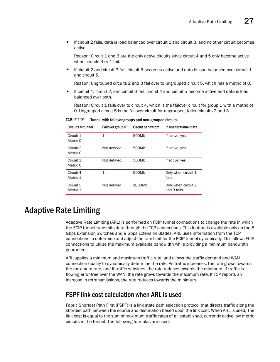 Adaptive rate limiting, Fspf link cost calculation when arl is used | Brocade Network Advisor SAN + IP User Manual v12.1.0 User Manual | Page 1156 / 2389