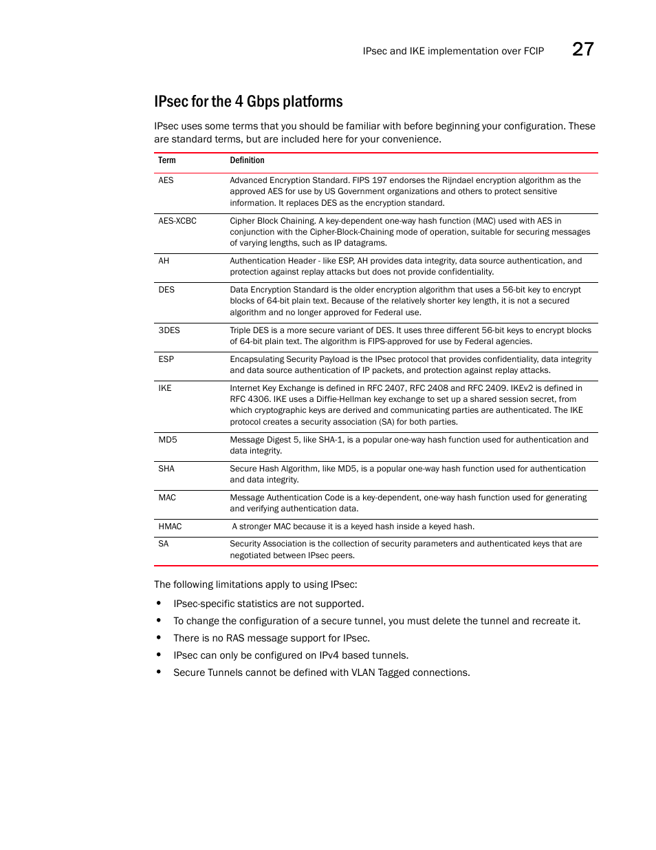 Ipsec for the 4 gbps platforms | Brocade Network Advisor SAN + IP User Manual v12.1.0 User Manual | Page 1160 / 2389