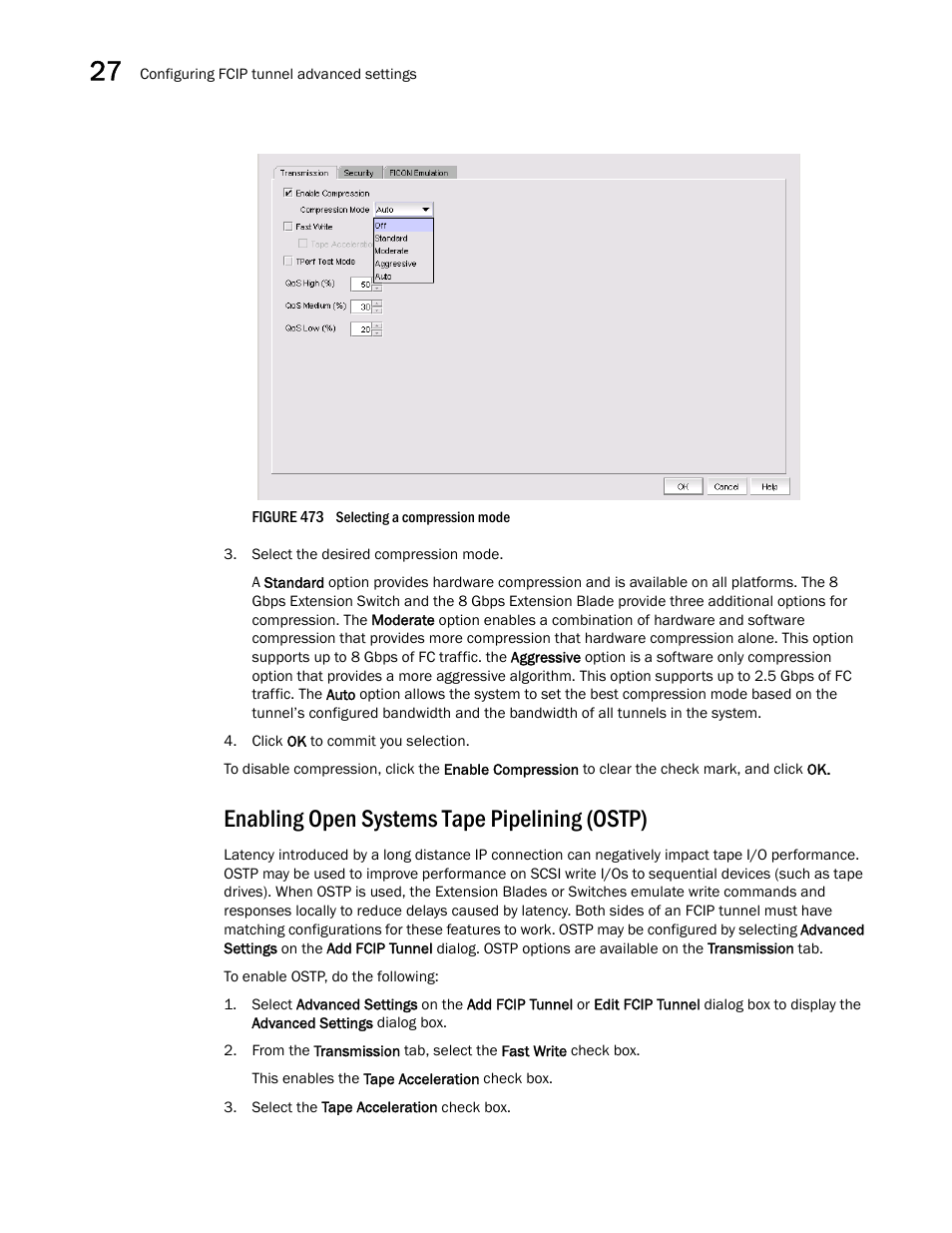 Enabling open systems tape pipelining (ostp) | Brocade Network Advisor SAN + IP User Manual v12.1.0 User Manual | Page 1181 / 2389