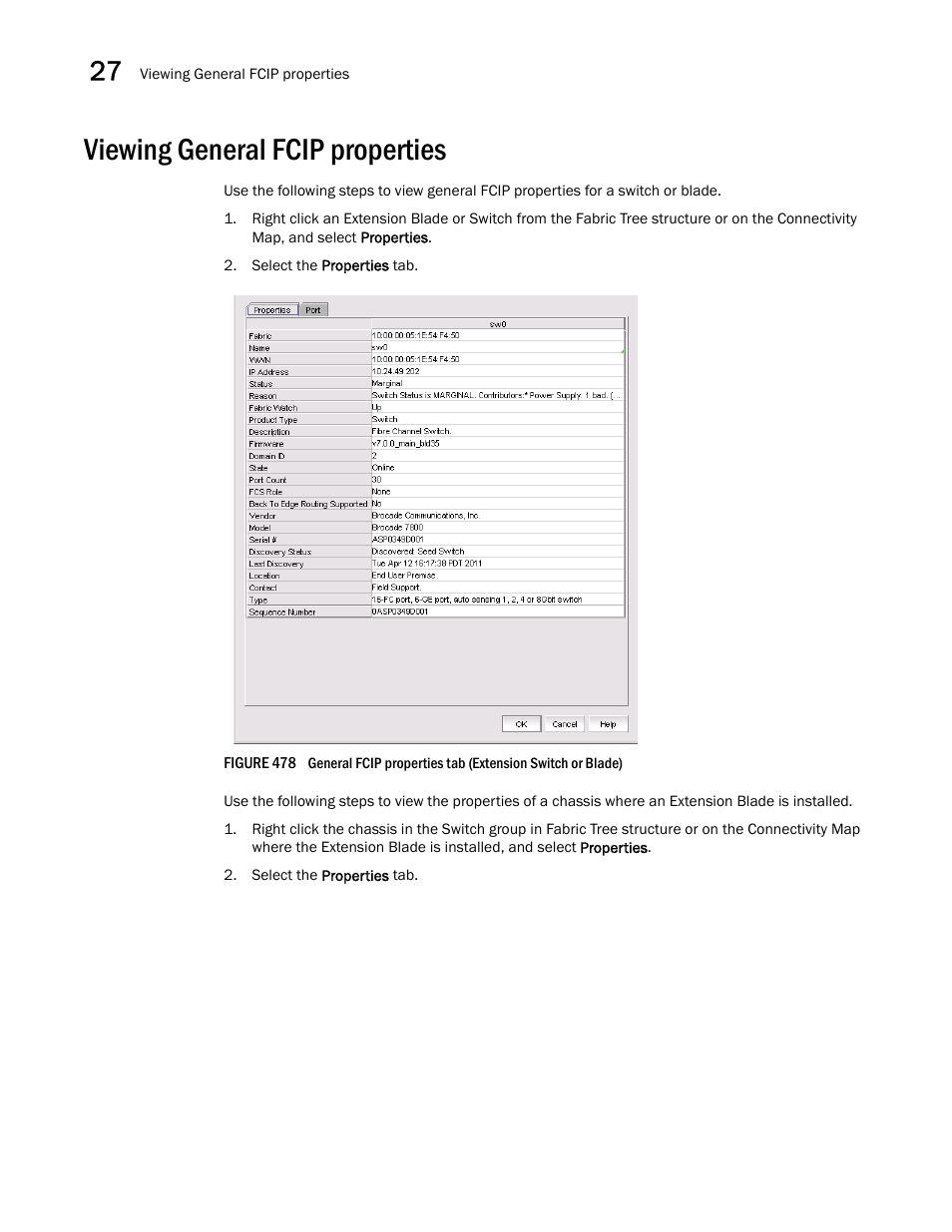 Viewing general fcip properties, Viewing general fcip properties 4 | Brocade Network Advisor SAN + IP User Manual v12.1.0 User Manual | Page 1187 / 2389