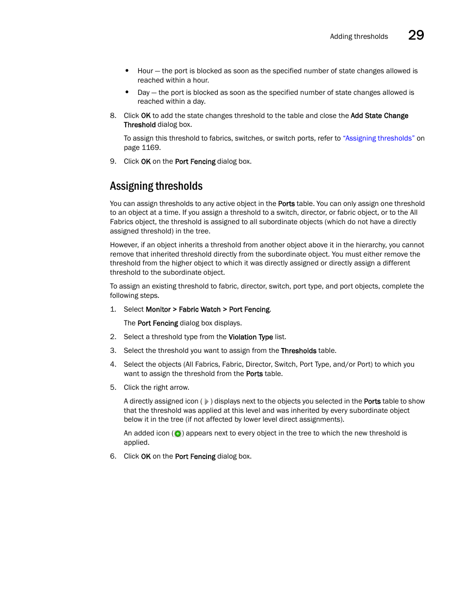 Assigning thresholds | Brocade Network Advisor SAN + IP User Manual v12.1.0 User Manual | Page 1221 / 2389