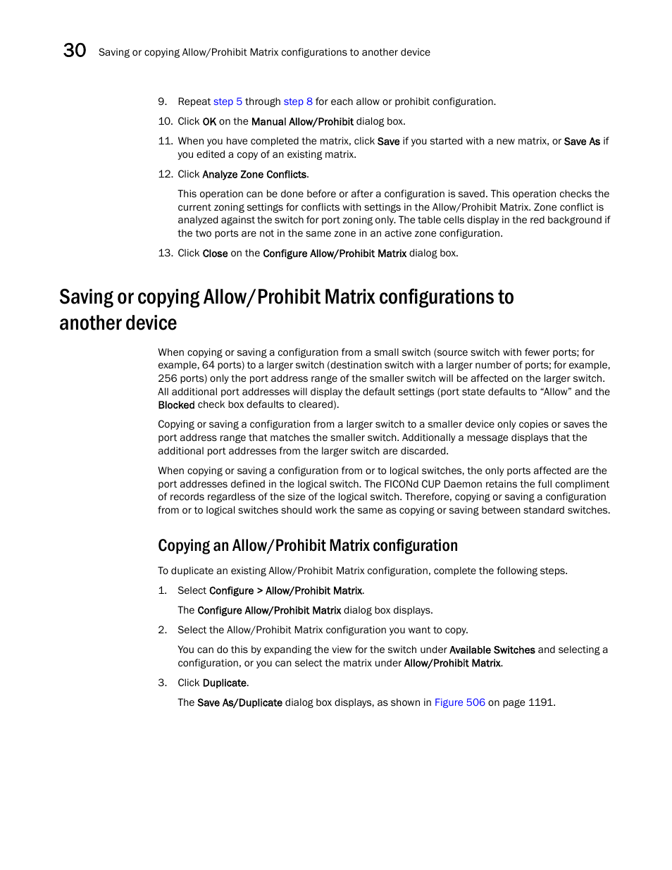 Copying an allow/prohibit matrix configuration | Brocade Network Advisor SAN + IP User Manual v12.1.0 User Manual | Page 1241 / 2389