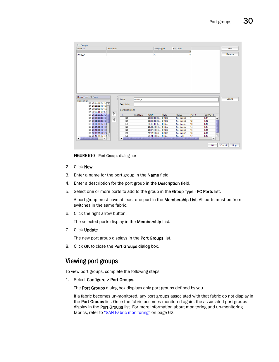 Viewing port groups, Figure 510 | Brocade Network Advisor SAN + IP User Manual v12.1.0 User Manual | Page 1254 / 2389