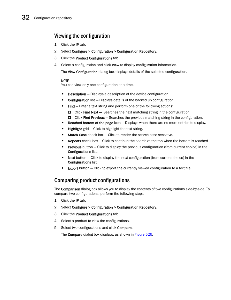 Viewing the configuration, Comparing product configurations | Brocade Network Advisor SAN + IP User Manual v12.1.0 User Manual | Page 1277 / 2389