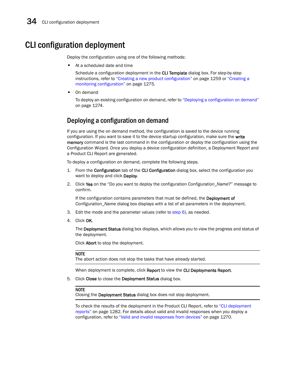 Cli configuration deployment, Deploying a configuration on demand, Deploying a configuration on demand 4 | Cli configuration deployment 4 | Brocade Network Advisor SAN + IP User Manual v12.1.0 User Manual | Page 1324 / 2389