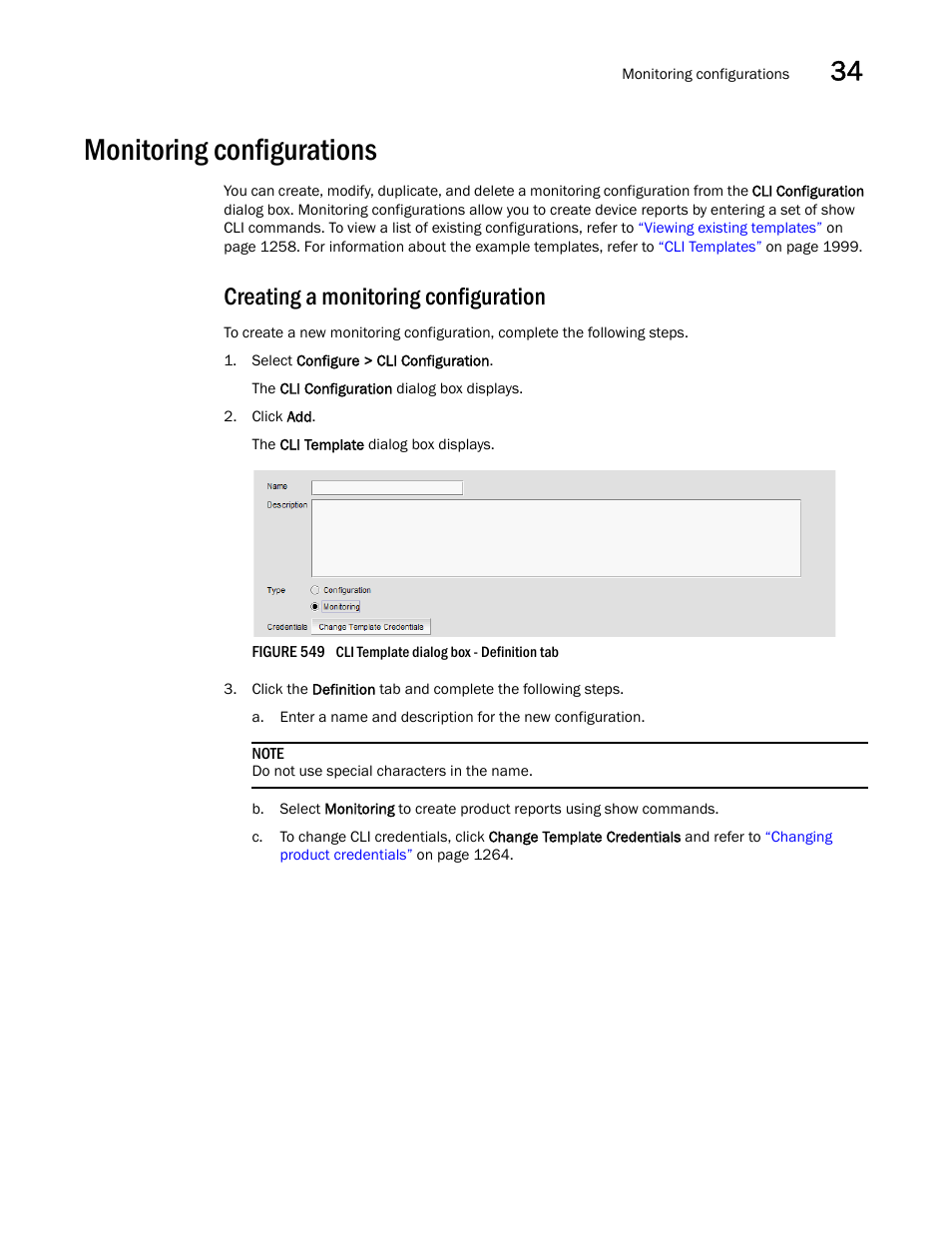 Monitoring configurations, Creating a monitoring configuration, Creating a monitoring configuration 5 | Monitoring configurations 5, Creating a, Monitoring configuration | Brocade Network Advisor SAN + IP User Manual v12.1.0 User Manual | Page 1325 / 2389