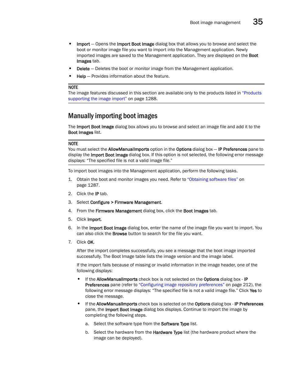 Manually importing boot images | Brocade Network Advisor SAN + IP User Manual v12.1.0 User Manual | Page 1338 / 2389