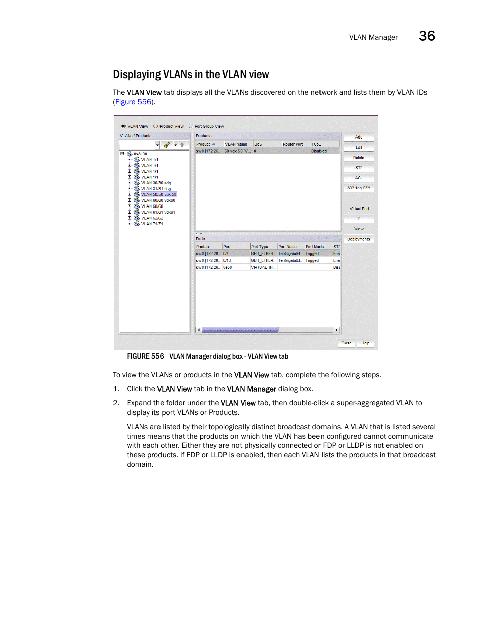 Displaying vlans in the vlan view | Brocade Network Advisor SAN + IP User Manual v12.1.0 User Manual | Page 1352 / 2389