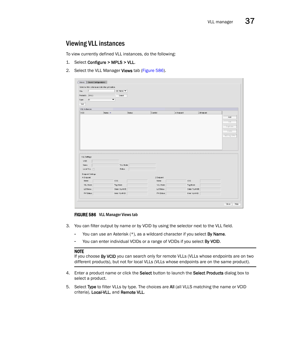 Viewing vll instances | Brocade Network Advisor SAN + IP User Manual v12.1.0 User Manual | Page 1396 / 2389