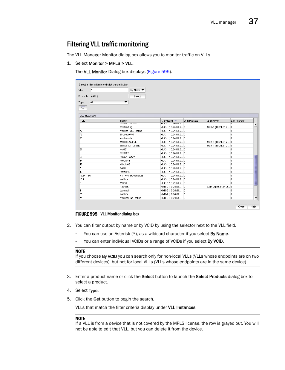 Filtering vll traffic monitoring | Brocade Network Advisor SAN + IP User Manual v12.1.0 User Manual | Page 1408 / 2389