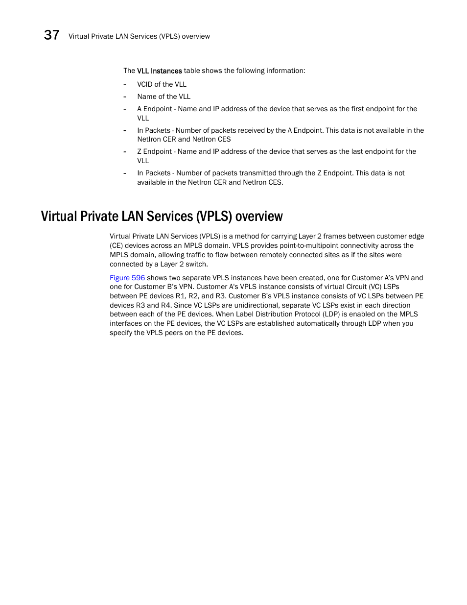 Virtual private lan services (vpls) overview, Virtual private lan services (vpls) overview 0 | Brocade Network Advisor SAN + IP User Manual v12.1.0 User Manual | Page 1409 / 2389