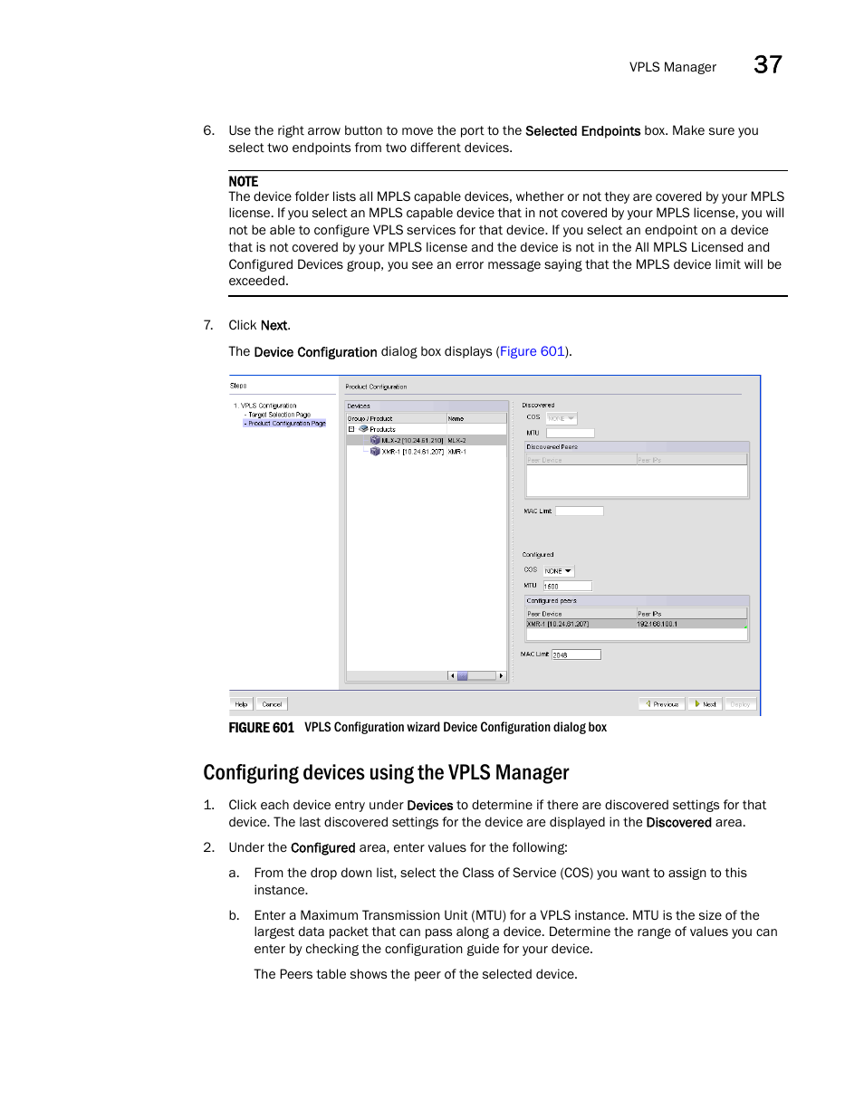 Configuring devices using the vpls manager | Brocade Network Advisor SAN + IP User Manual v12.1.0 User Manual | Page 1416 / 2389