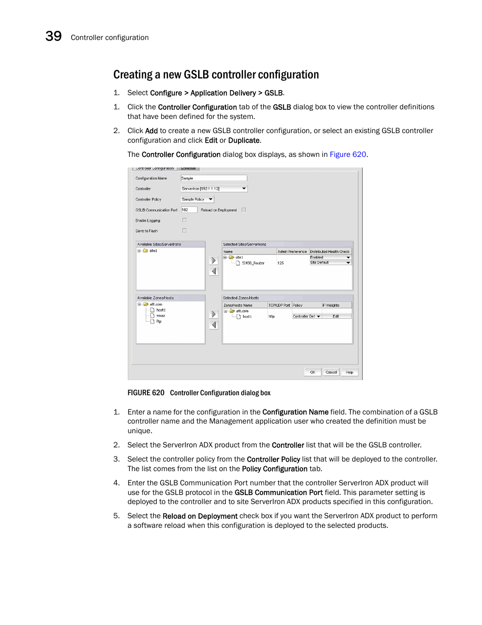 Creating a new gslb controller configuration | Brocade Network Advisor SAN + IP User Manual v12.1.0 User Manual | Page 1464 / 2389