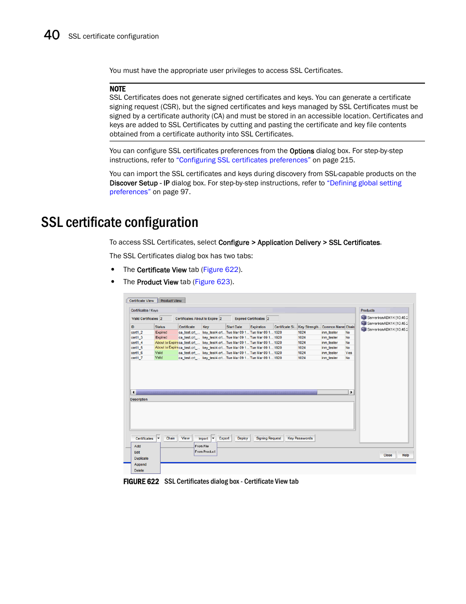 Ssl certificate configuration, Ssl certificate configuration 2 | Brocade Network Advisor SAN + IP User Manual v12.1.0 User Manual | Page 1470 / 2389