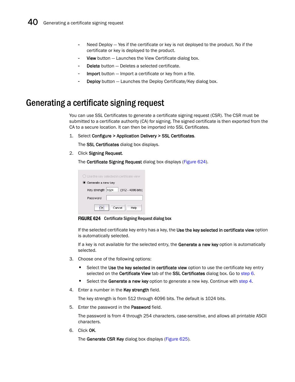 Generating a certificate signing request, Generating a certificate signing request 6 | Brocade Network Advisor SAN + IP User Manual v12.1.0 User Manual | Page 1474 / 2389