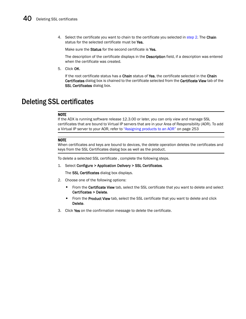 Deleting ssl certificates, Deleting ssl certificates 8 | Brocade Network Advisor SAN + IP User Manual v12.1.0 User Manual | Page 1486 / 2389