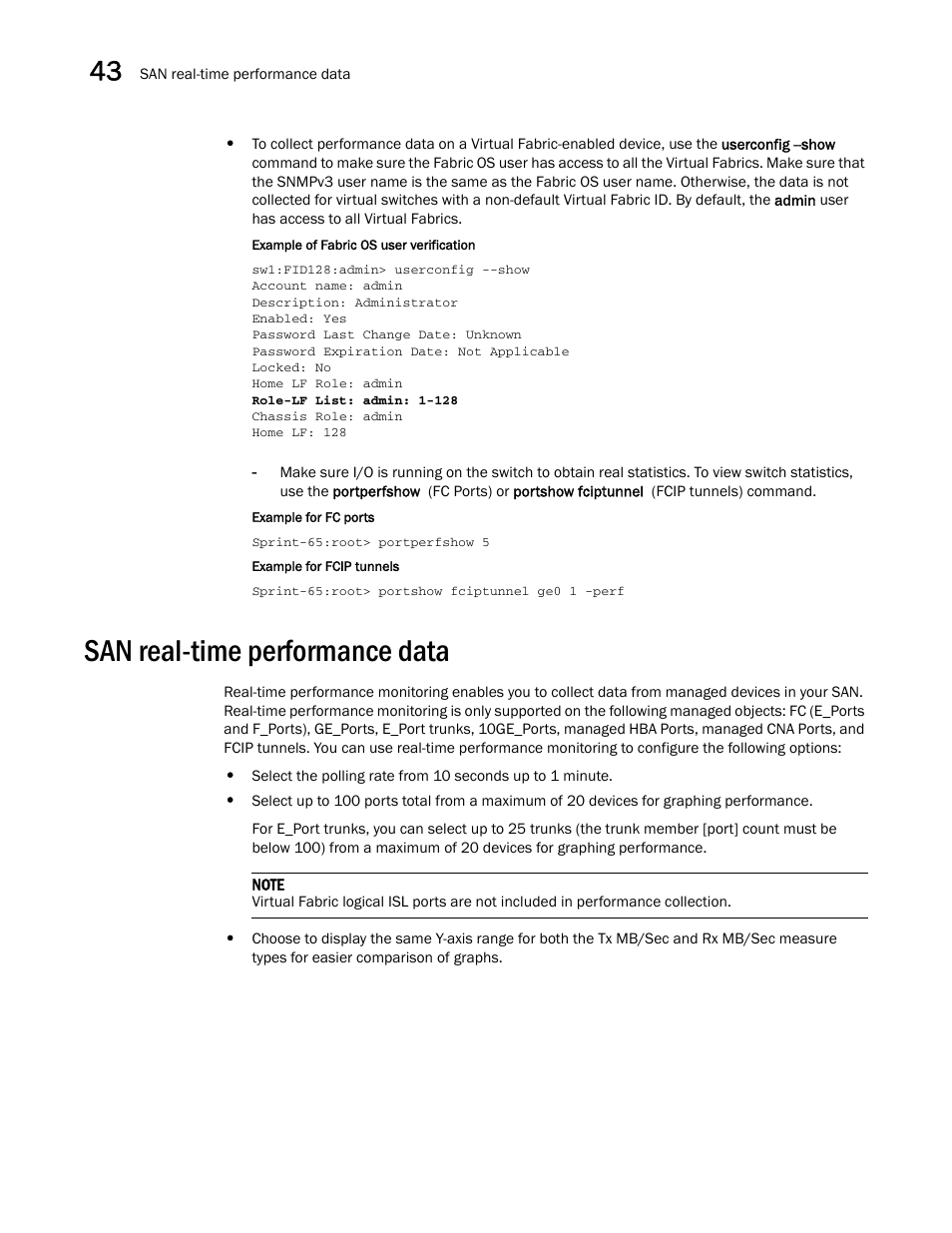 San real-time performance data, San real-time, Performance data | San real-time performance data 6 | Brocade Network Advisor SAN + IP User Manual v12.1.0 User Manual | Page 1513 / 2389