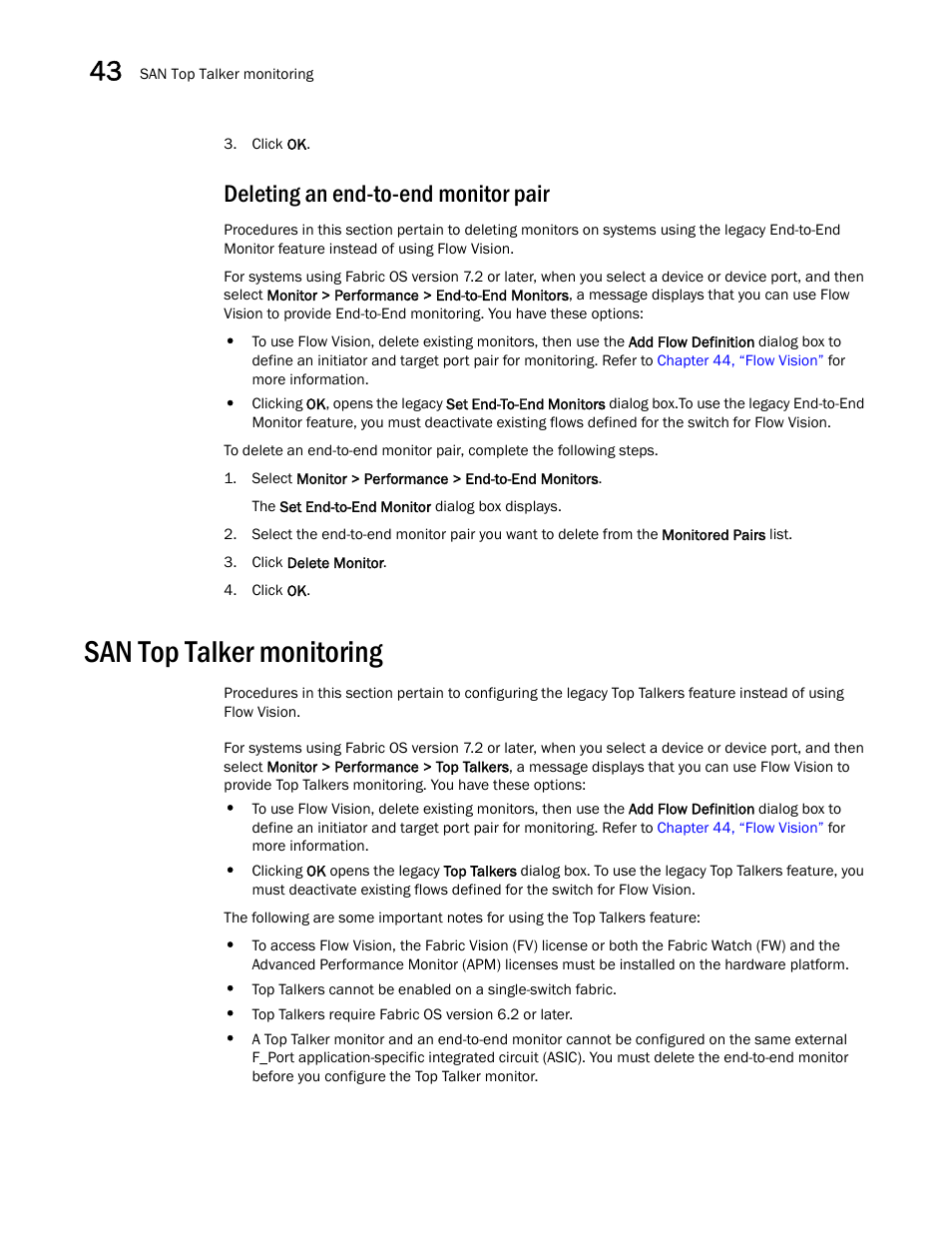 Deleting an end-to-end monitor pair, San top talker monitoring, San top talker monitoring 2 | Brocade Network Advisor SAN + IP User Manual v12.1.0 User Manual | Page 1529 / 2389