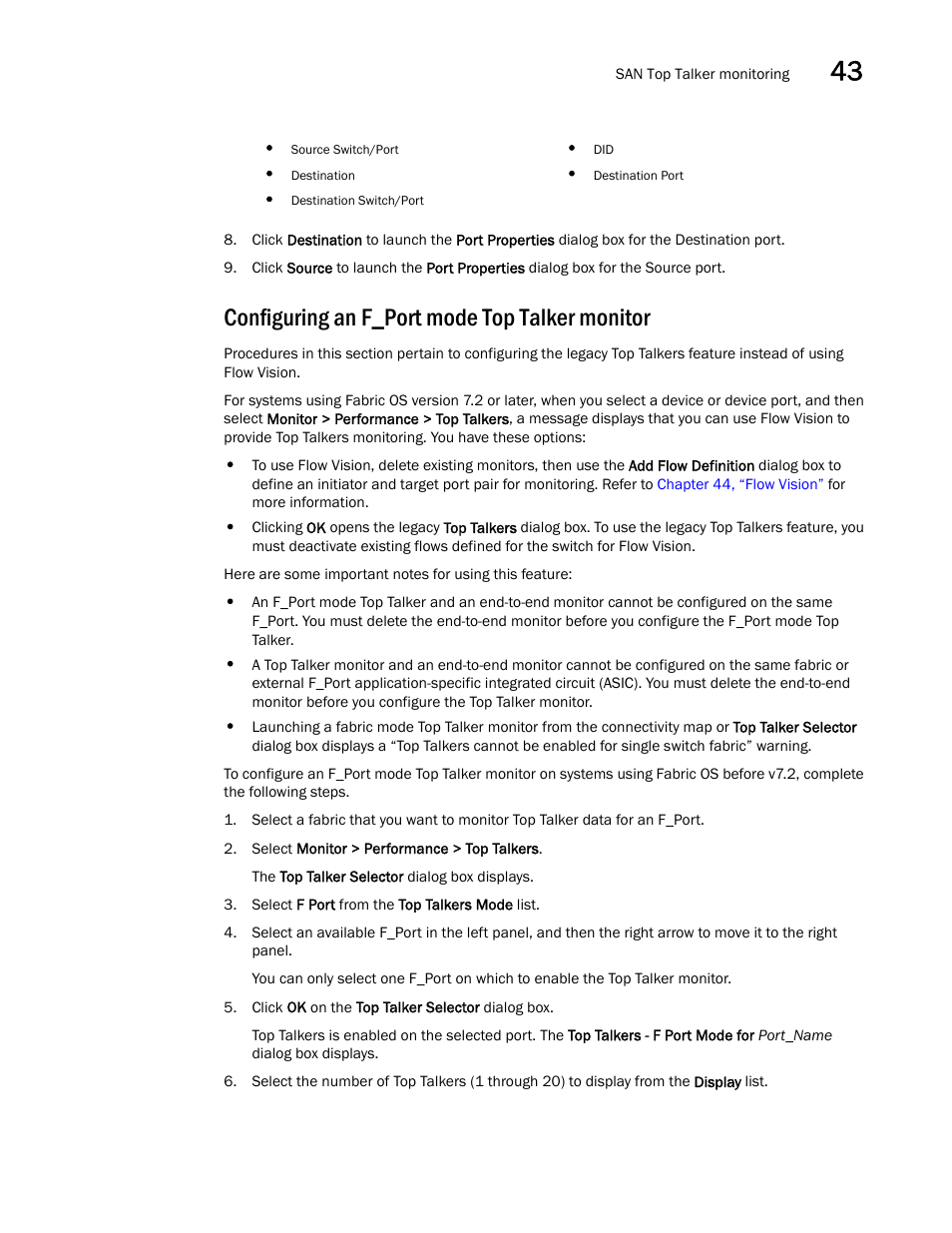 Configuring an f_port mode top talker monitor | Brocade Network Advisor SAN + IP User Manual v12.1.0 User Manual | Page 1532 / 2389