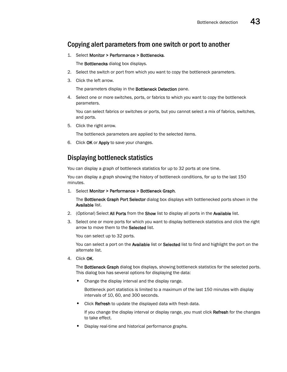 Displaying bottleneck statistics | Brocade Network Advisor SAN + IP User Manual v12.1.0 User Manual | Page 1540 / 2389