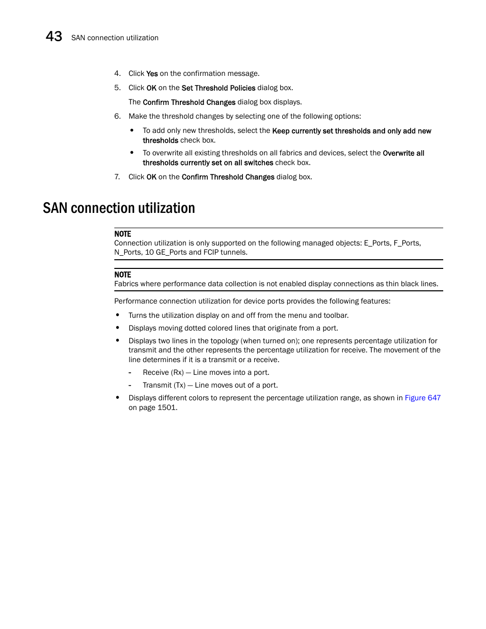 San connection utilization, San connection utilization 0 | Brocade Network Advisor SAN + IP User Manual v12.1.0 User Manual | Page 1547 / 2389