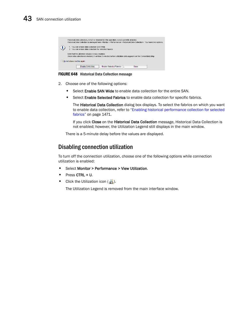 Disabling connection utilization, Figure 648 | Brocade Network Advisor SAN + IP User Manual v12.1.0 User Manual | Page 1549 / 2389