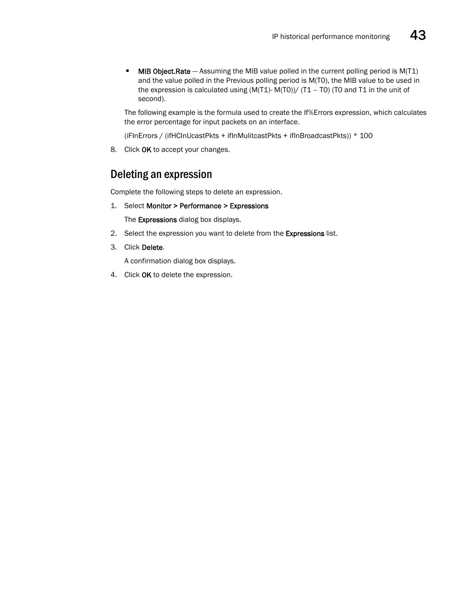 Deleting an expression | Brocade Network Advisor SAN + IP User Manual v12.1.0 User Manual | Page 1576 / 2389