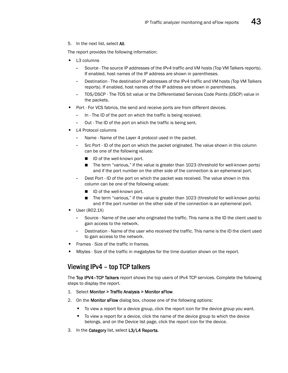 Viewing ipv4 – top tcp talkers | Brocade Network Advisor SAN + IP User Manual v12.1.0 User Manual | Page 1614 / 2389